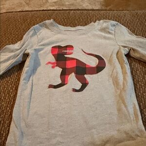 Cat & Jack Gray and Red Dinosaur Long Sleeve Tee